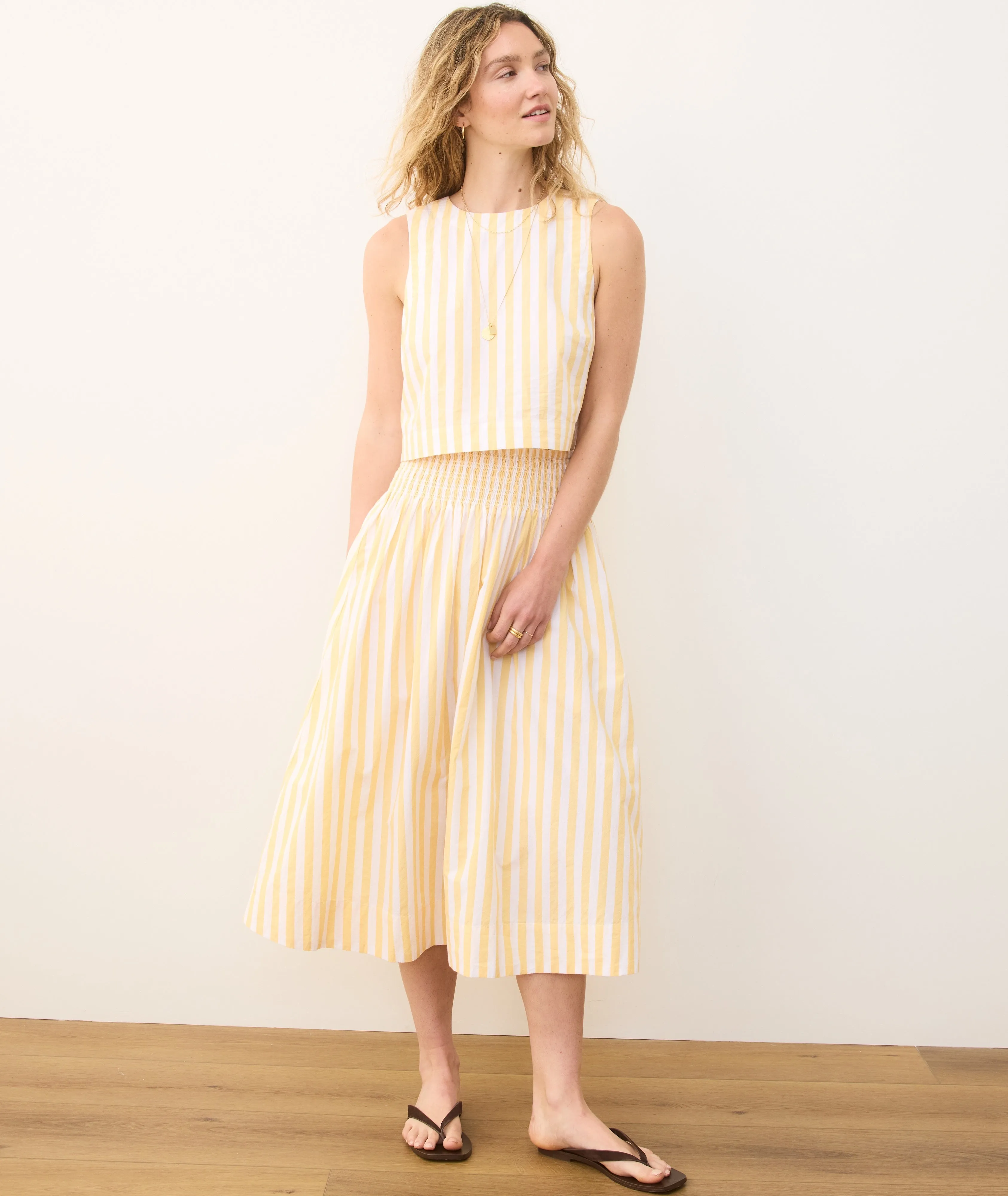 Bea Poplin Midi Skirt