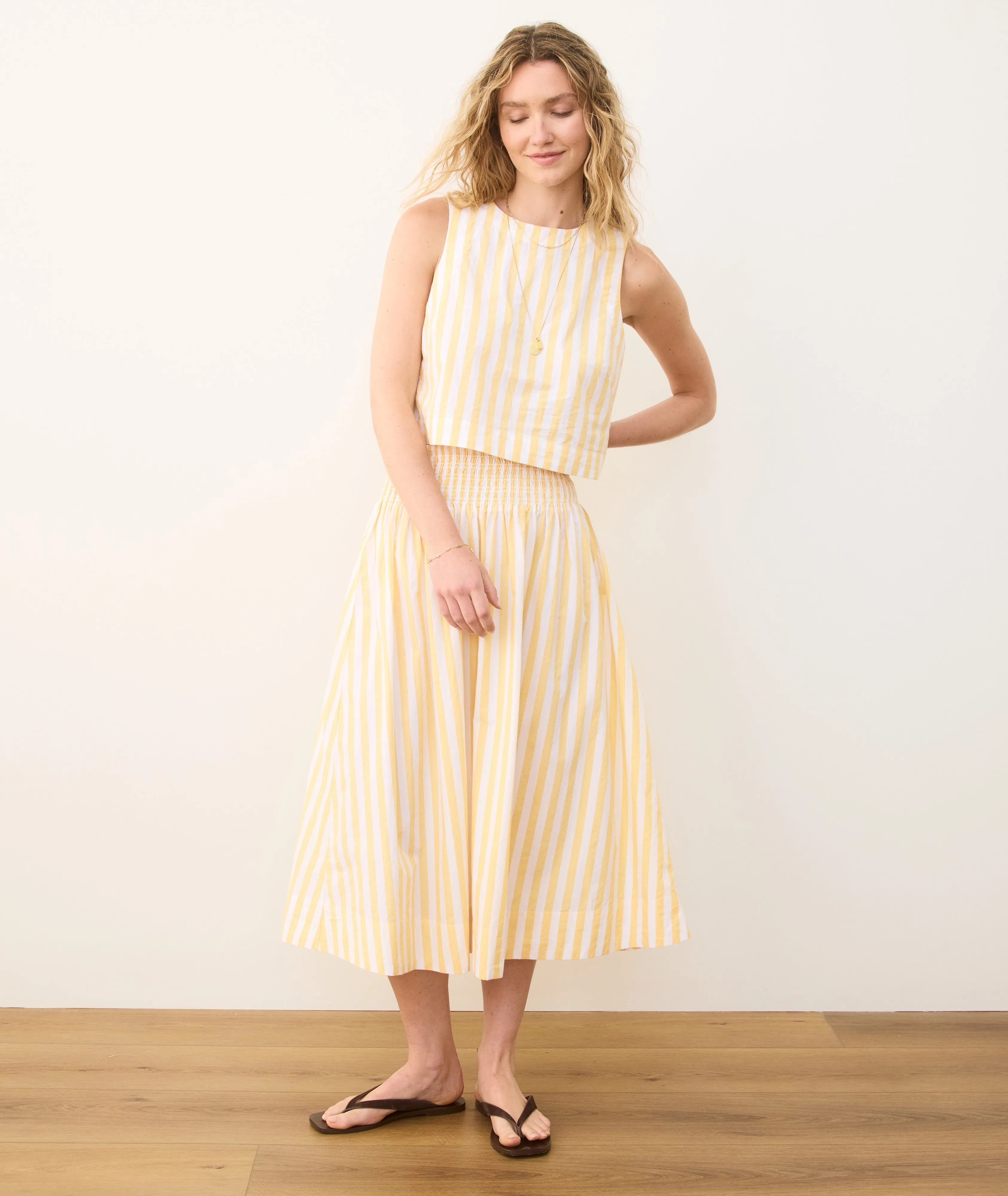 Bea Poplin Midi Skirt