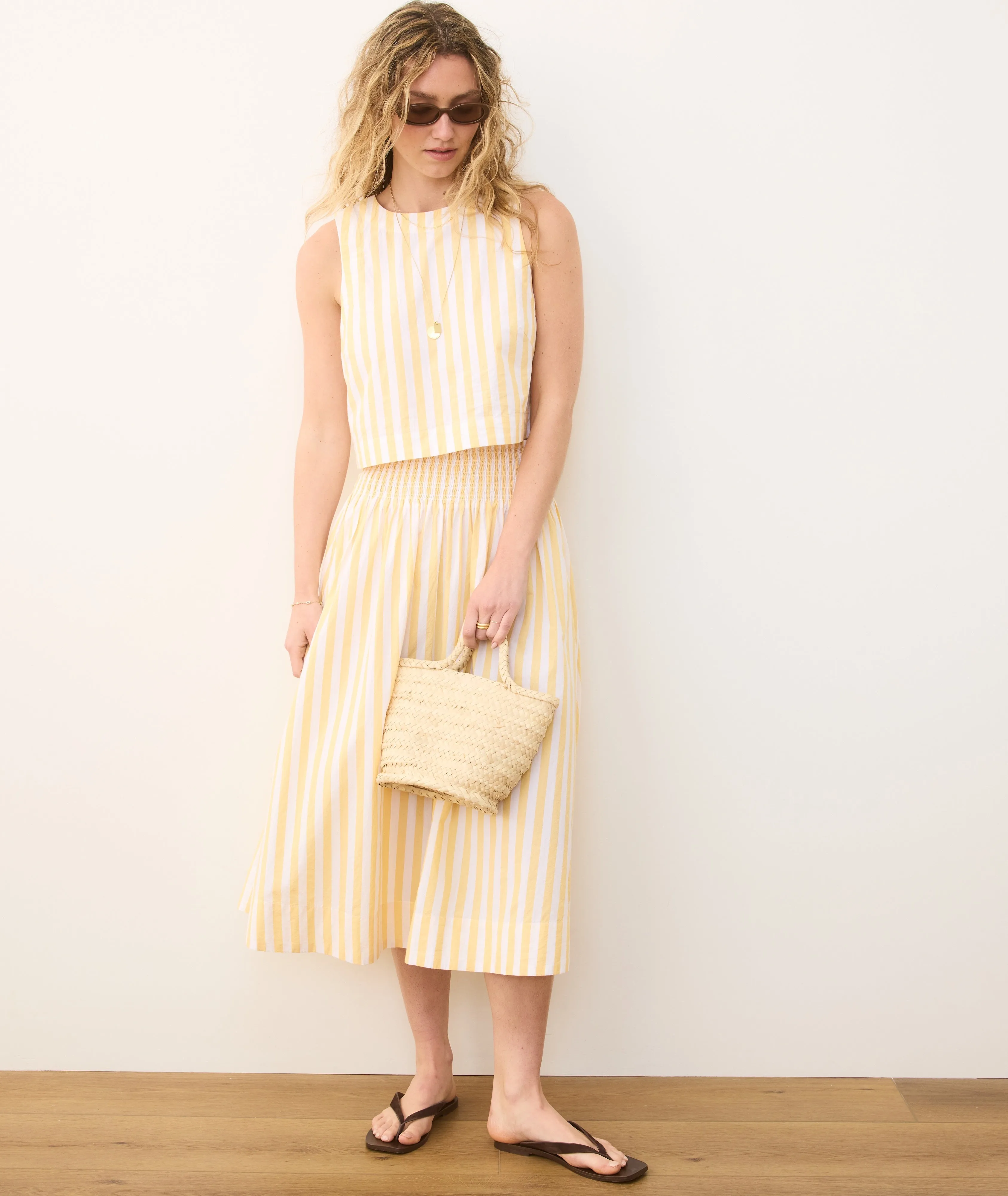 Bea Poplin Midi Skirt