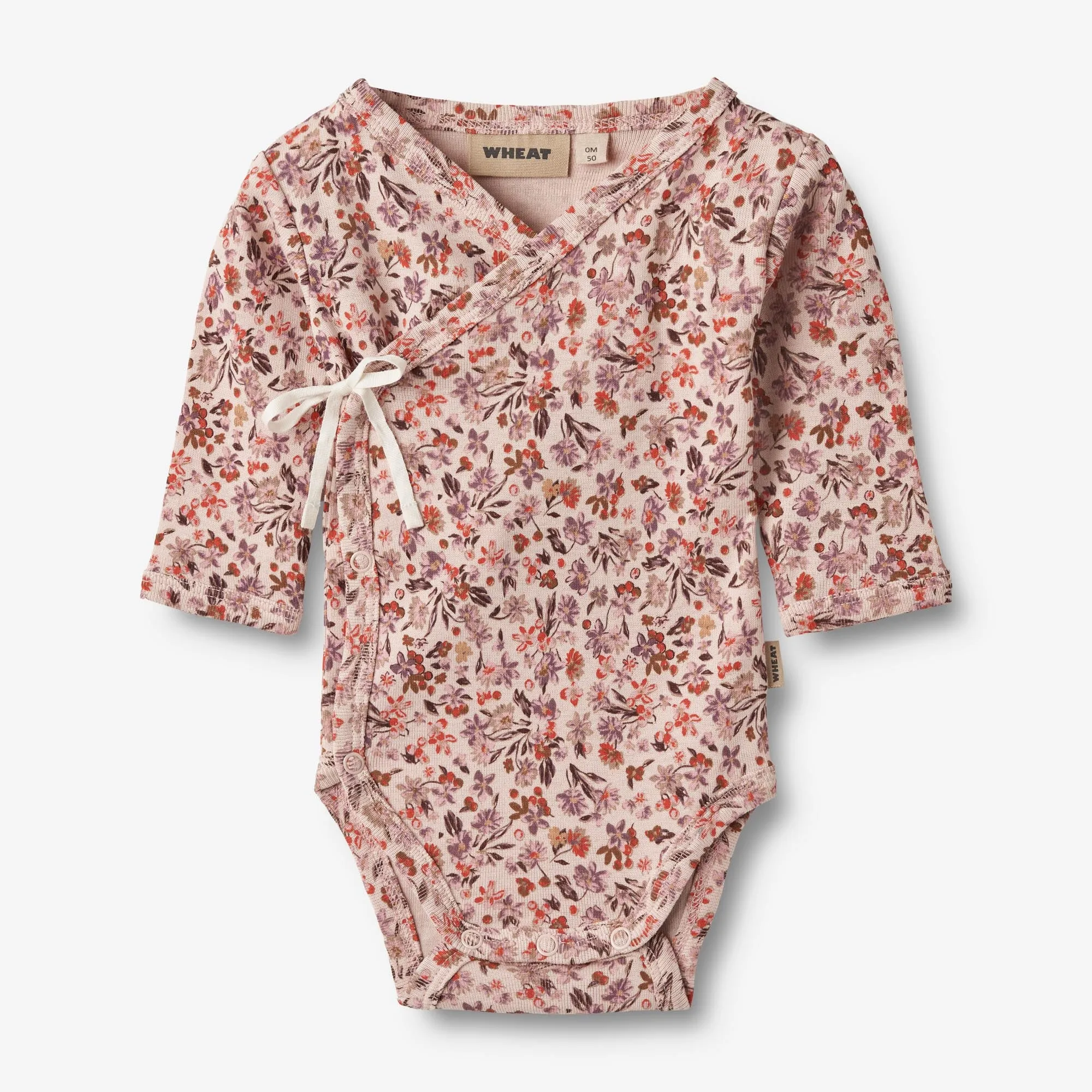 Body Wraparound L/S Chia - pale rose flowers