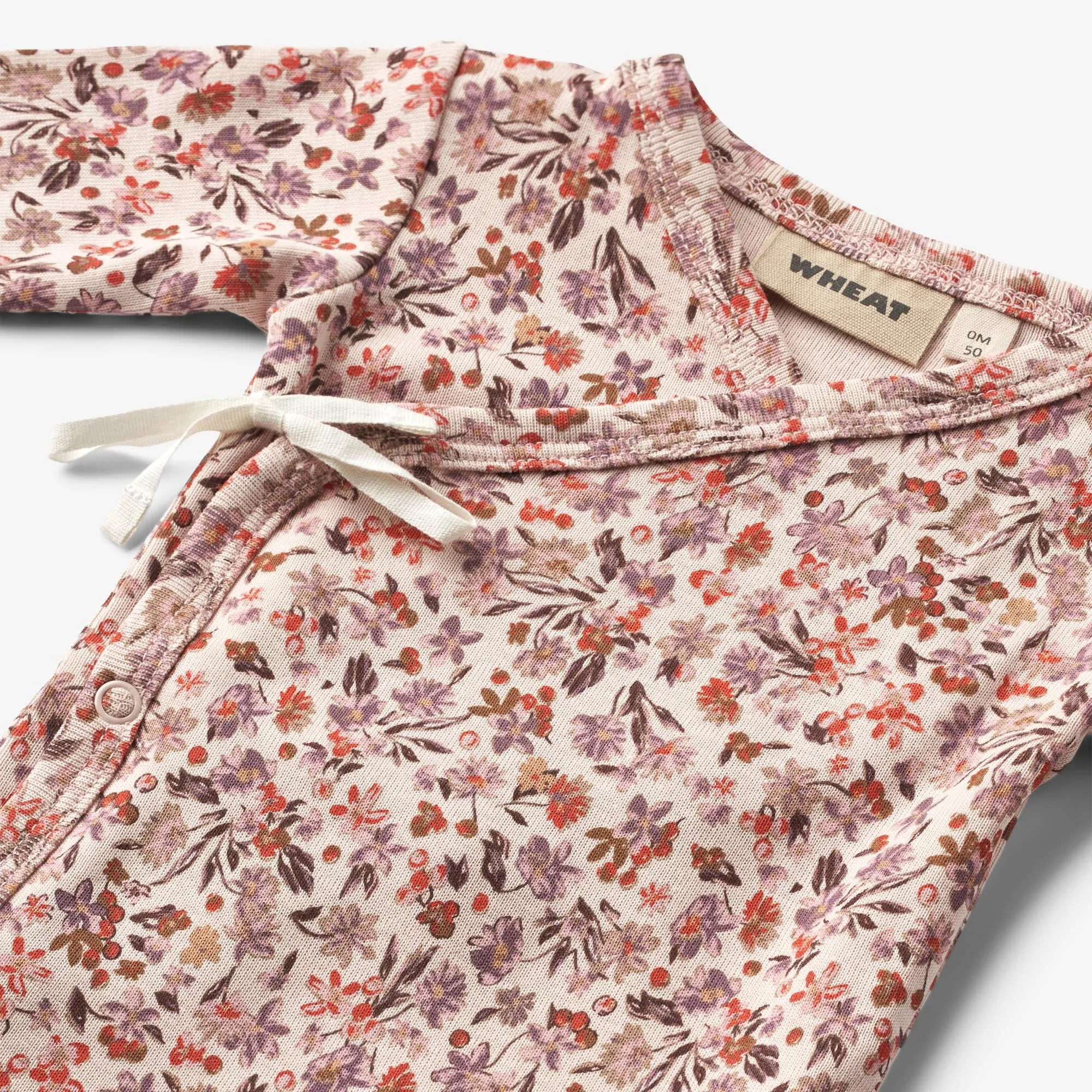 Body Wraparound L/S Chia - pale rose flowers
