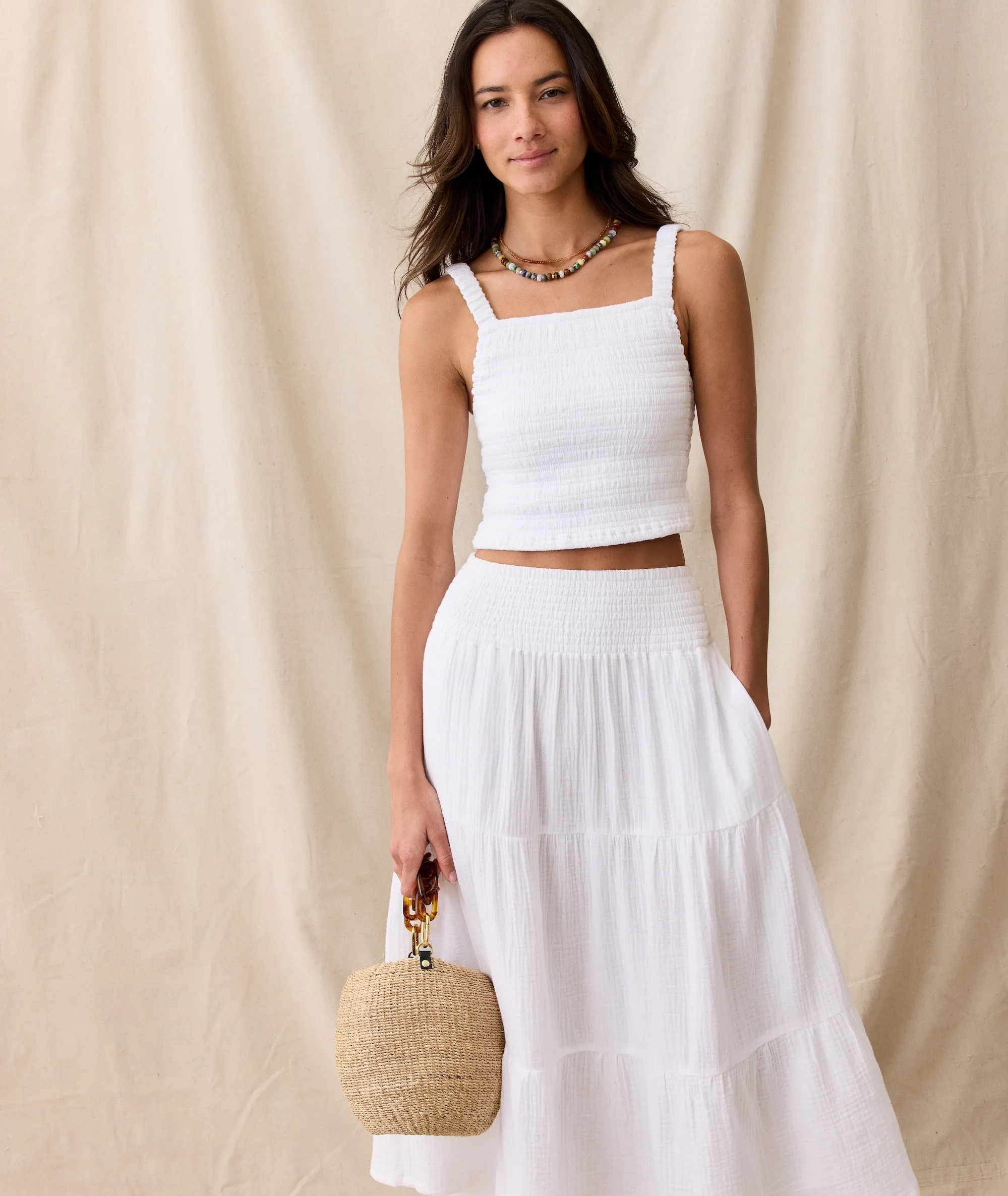 Corinne Double Cloth Maxi Skirt
