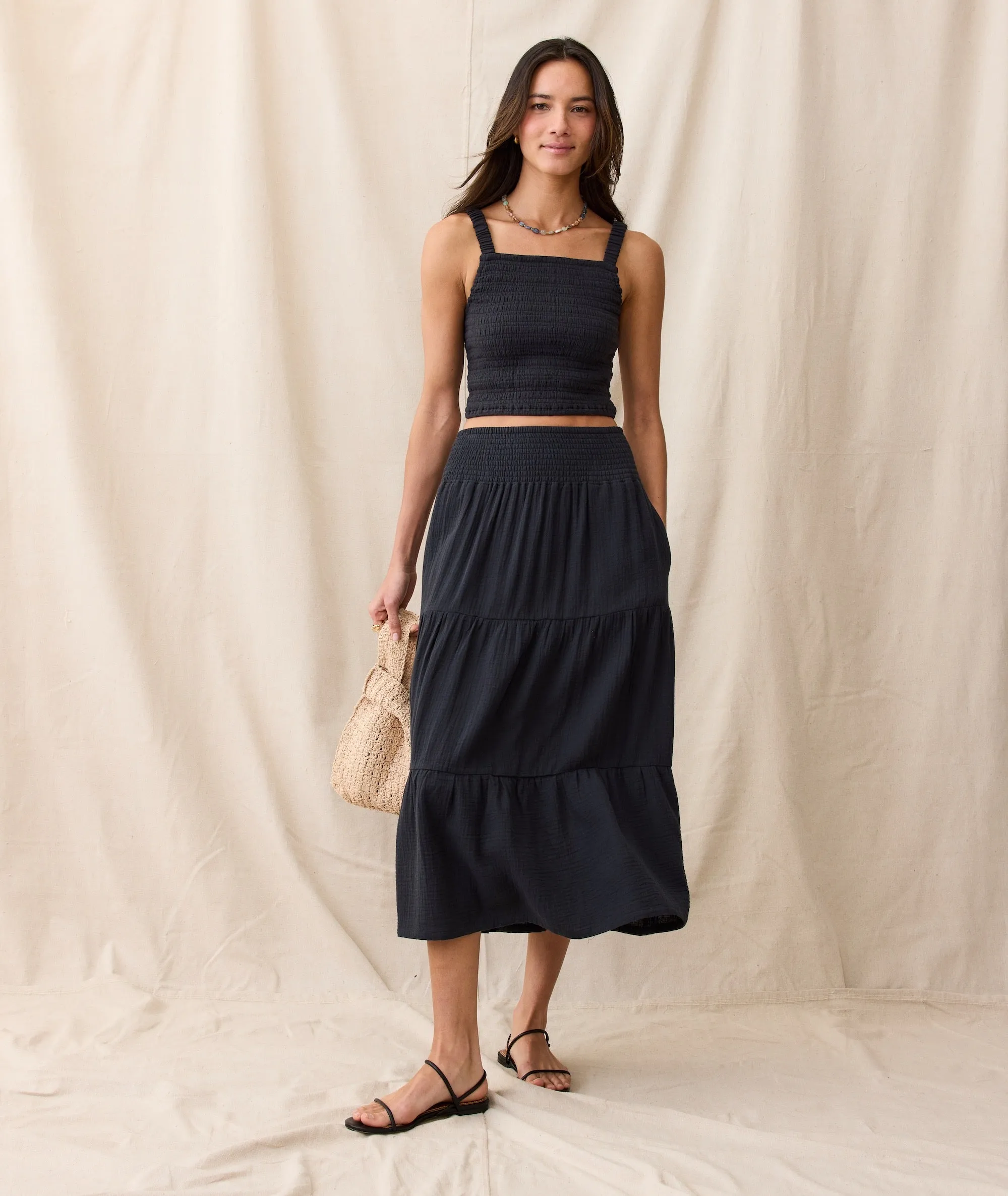 Corinne Double Cloth Maxi Skirt