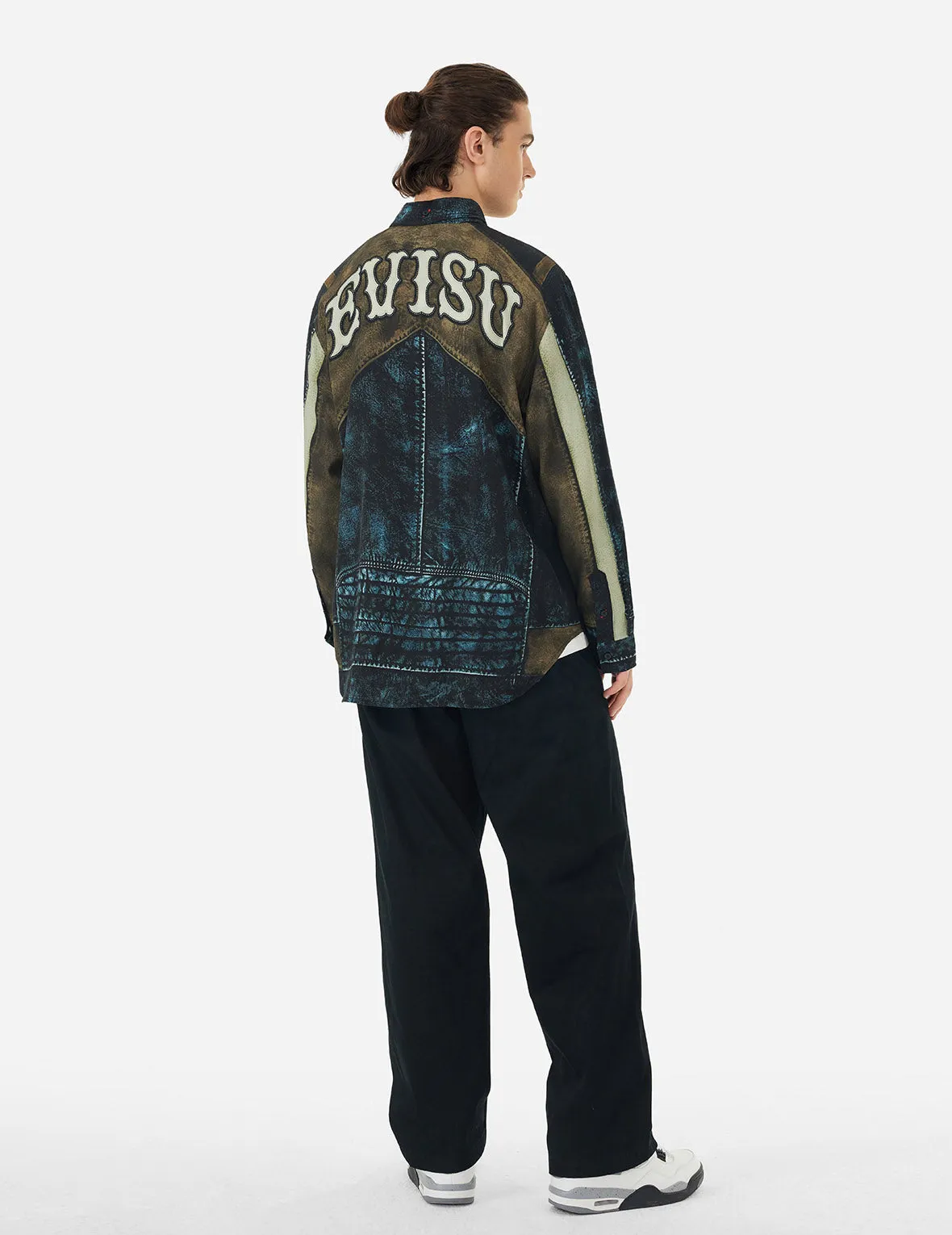 Replicate Biker Print Relax Fit Long-Sleeve Shirt