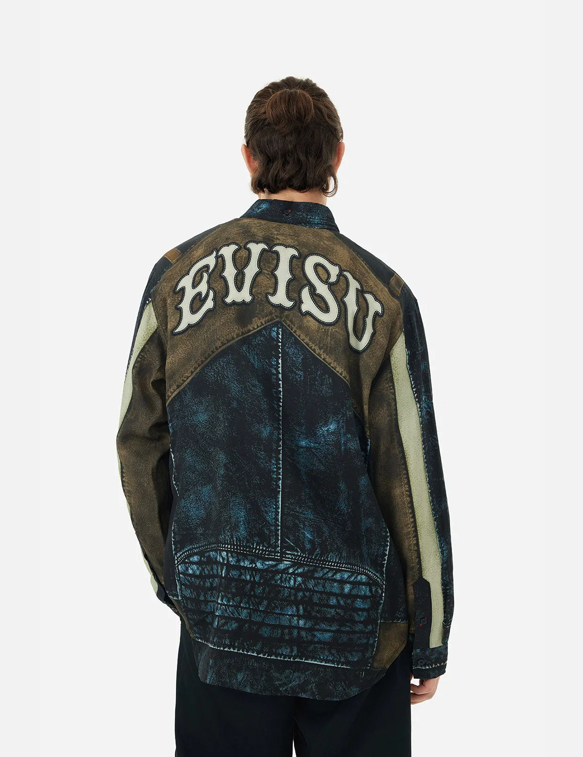 Replicate Biker Print Relax Fit Long-Sleeve Shirt
